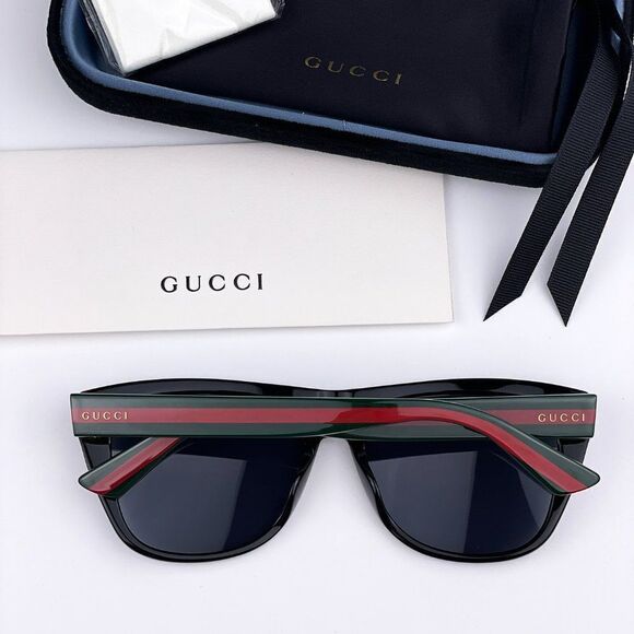NEW GUCCI GG0926S 001 Black Green Gray Square Men Sunglasses - Picture 10 of 13